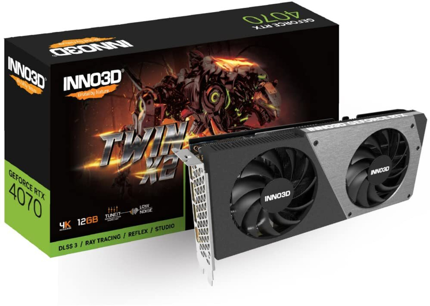 Image of Inno3D GEFORCE RTX 4070 TWIN X2 GDDR6X 12 GB NVIDIA Chipset 192 bit 4070 MHz Graphics Card