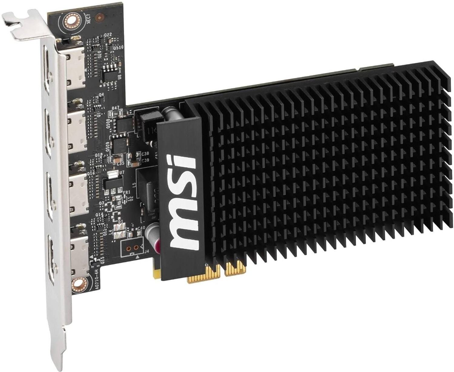 Image of MSI GT 710 2GD3H 4HDMI DDR3 2 GB NVIDIA Chipset 64 bit 954 MHz Graphics Card (Black)