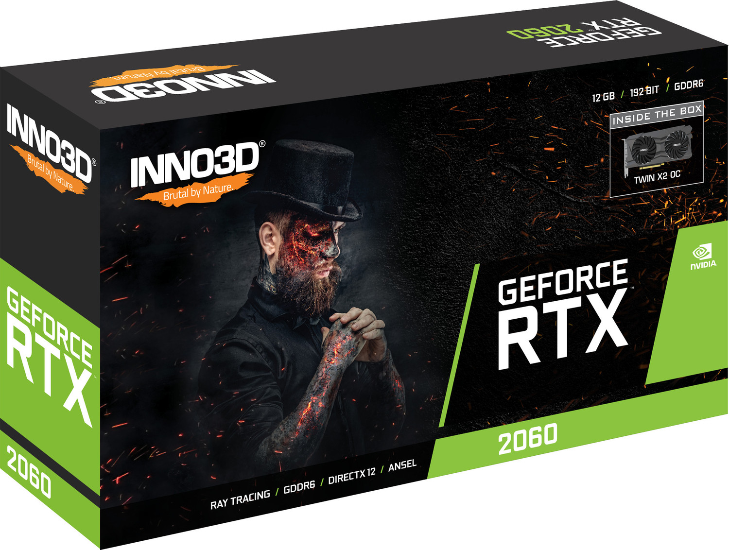 Image of Inno3D GEFORCE RTX 2060 Twin X2 GDDR6 6 GB NVIDIA Chipset 192 bit 1680 MHz Graphics Card
