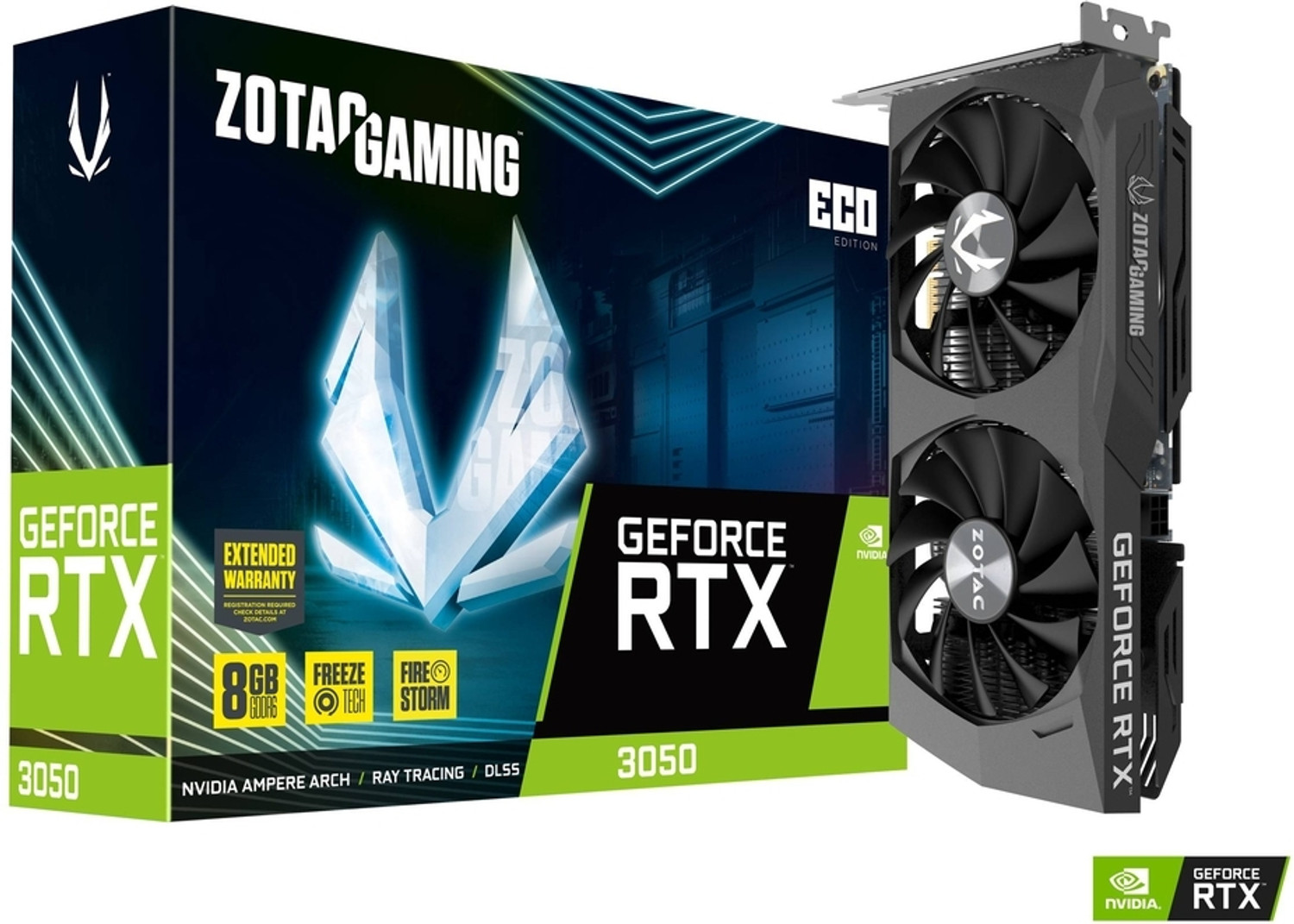 Image of ZOTAC GAMING GEFORCE RTX 3050 ECO GDDR6 8 GB NVIDIA Chipset 128 bit 14 MHz Graphics Card