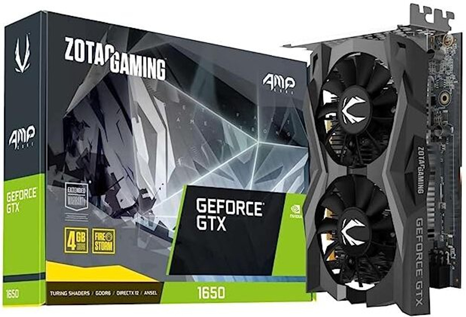 Image of ZOTAC GAMING GeForce GTX 1650 AMP Core GDDR6 GDDR6 4 GB NVIDIA Chipset 128 bit 1650 MHz Graphics Card