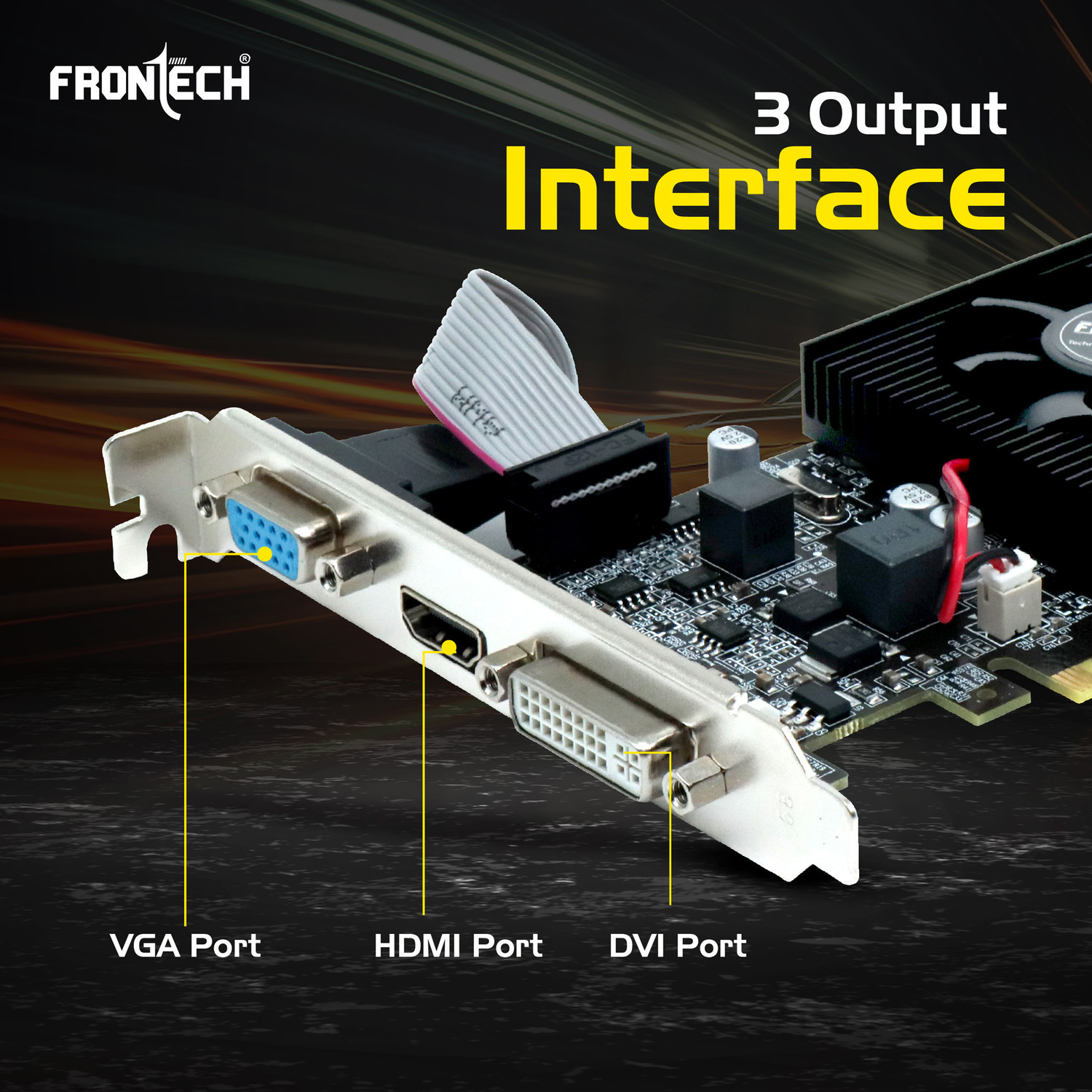Image of Frontech GT 730 Graphics Card | 64 Bits PCIe 2.0 | High Efficiency-Gaming Card DDR3 4 GB NVIDIA Chipset 64 bit 1600 MHz Graphics Card
