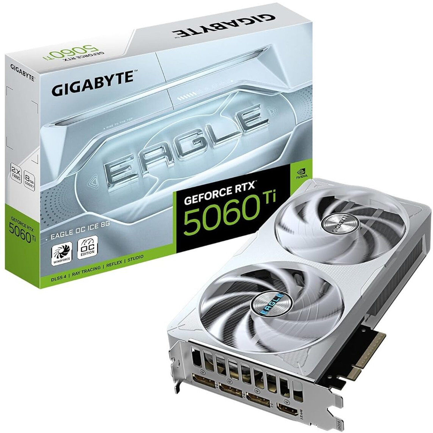 Image of GIGABYTE GeForce RTX 5060 Ti EAGLE OC ICE 8GB GDDR7 Graph Cooling GDDR7 8 GB Intel Chipset 128 bit 2617 MHz Graphics Card