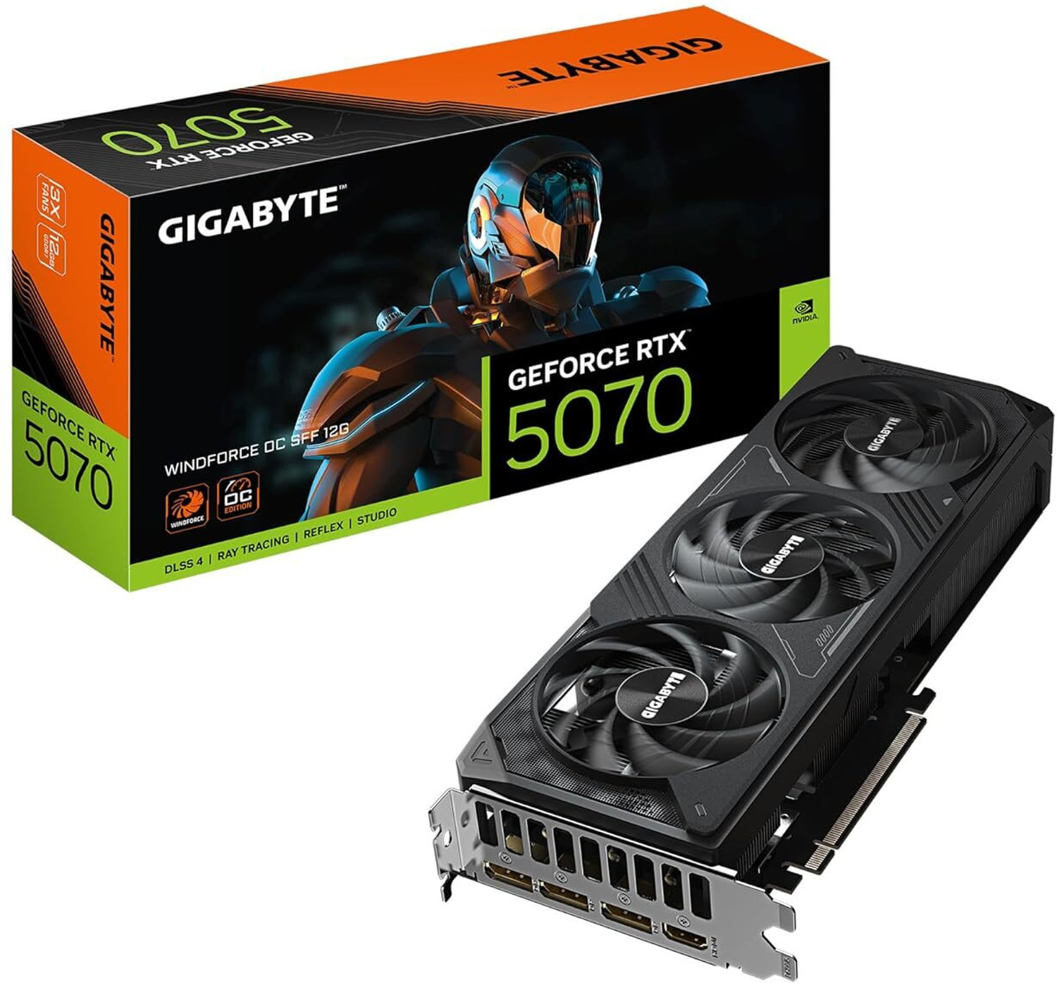 Image of GIGABYTE GeForce RTX 5070 WINDFORCE OC 12GB GDDR7 Graphics Card GDDR7 12 GB Intel Chipset 192 bit 2542 MHz Graphics Card