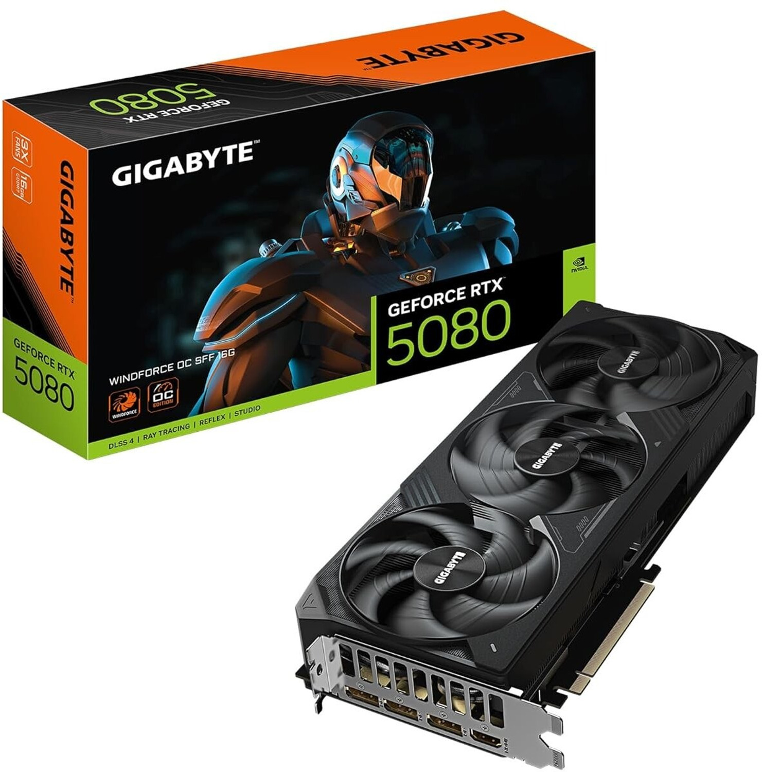 Image of GIGABYTE Geforce Rtx 5080 Windforce Oc 16Gb Gddr7 Graphics Card GDDR7 16 GB Intel Chipset 256 bit 2730 MHz Graphics Card