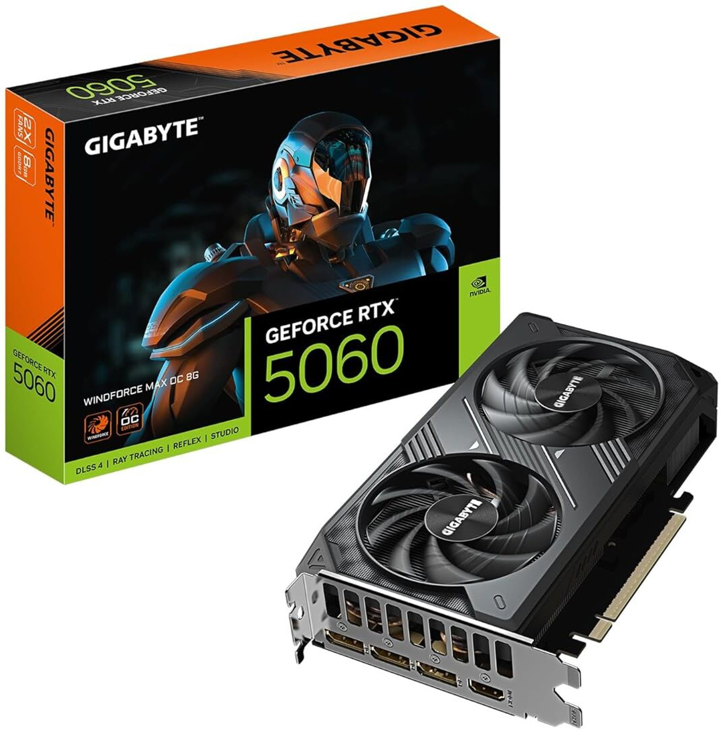 Image of GIGABYTE GeForce RTX 5060 WINDFORCE MAX OC 8G Graphics Card GDDR7 8 GB Intel Chipset 128 bit 2512 MHz Graphics Card