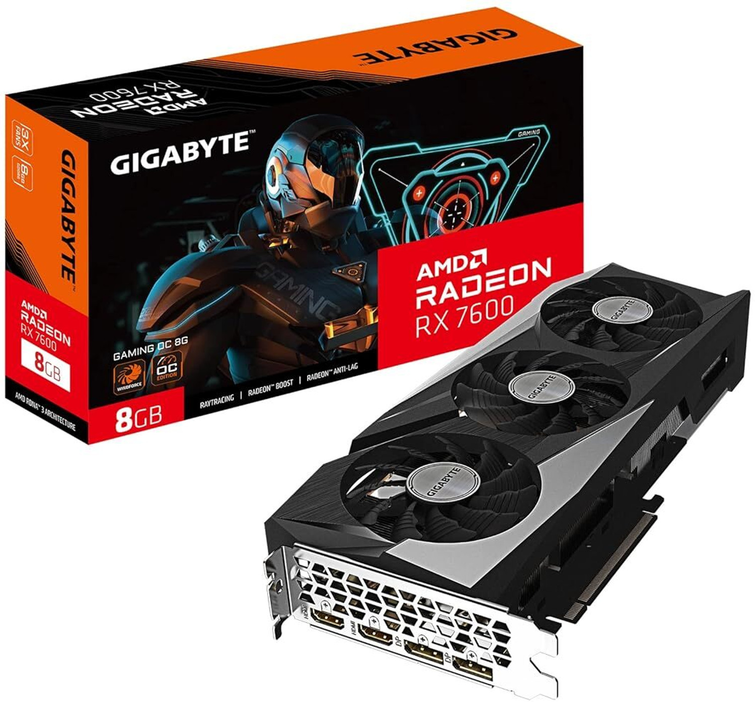Image of GIGABYTE 7600 gaming oc GDDR6 8 GB AMD Radeon Chipset 128 bit 2705 MHz Graphics Card