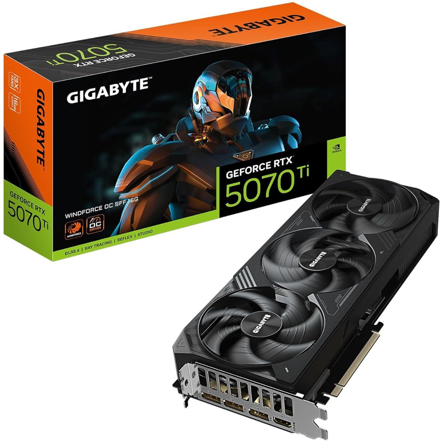 Image of GIGABYTE GeForce RTX 5070 Ti WINDFORCE OC GDDR7 16 GB NVIDIA Chipset 256 bit 2452 MHz Graphics Card
