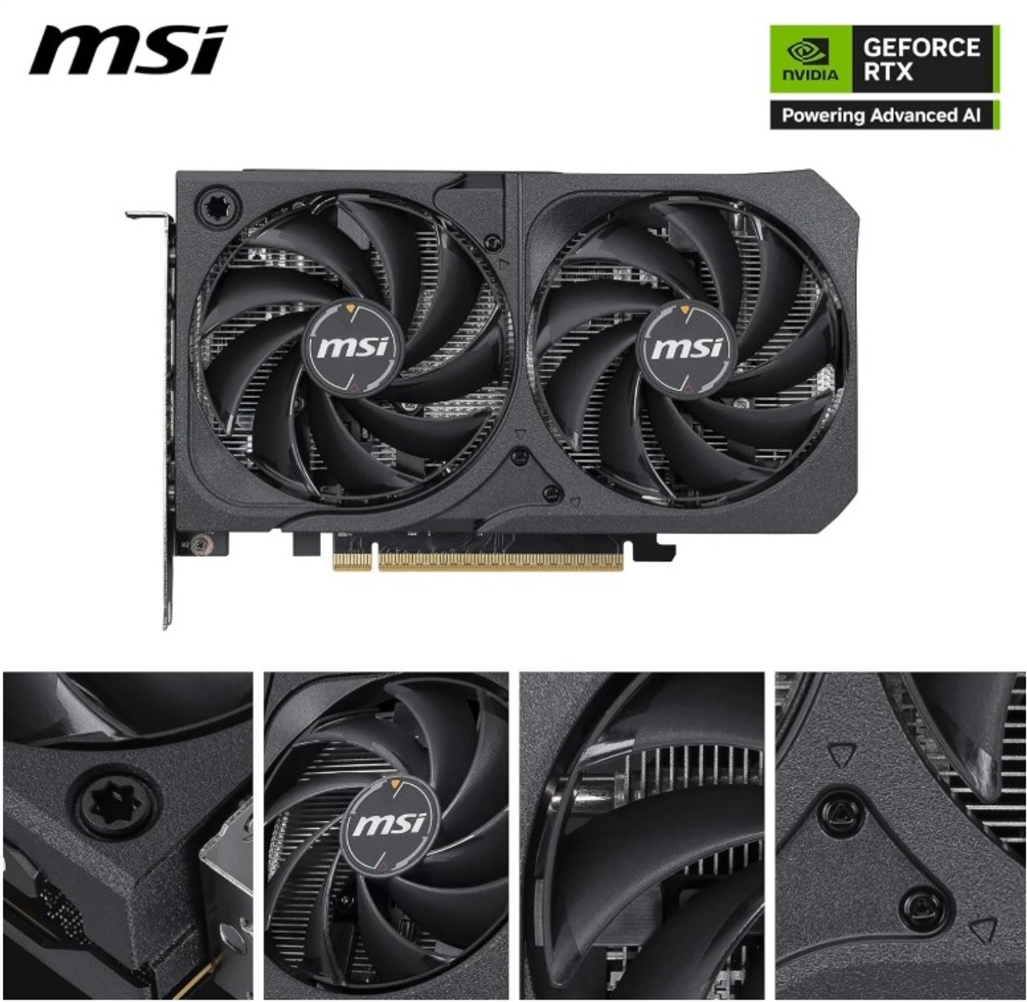 Image of MSI GEFORCE RTX 5050 8G SHADOW 2X OC GDDR6 8 GB NVIDIA Chipset 128 bit 2317 MHz Graphics Card