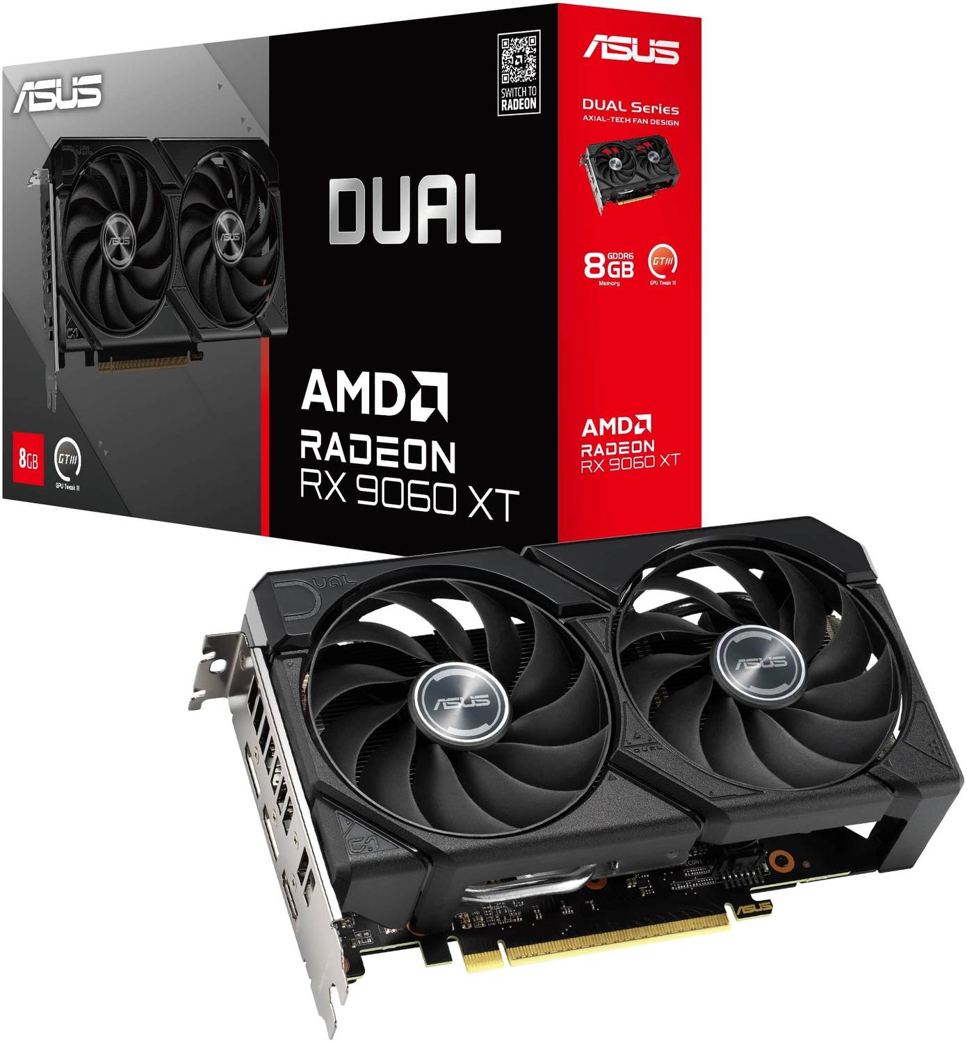 ASUS DUAL-RX9060XT-8G GDDR7 8 GB AMD Radeon Chipset 128 bit 3130