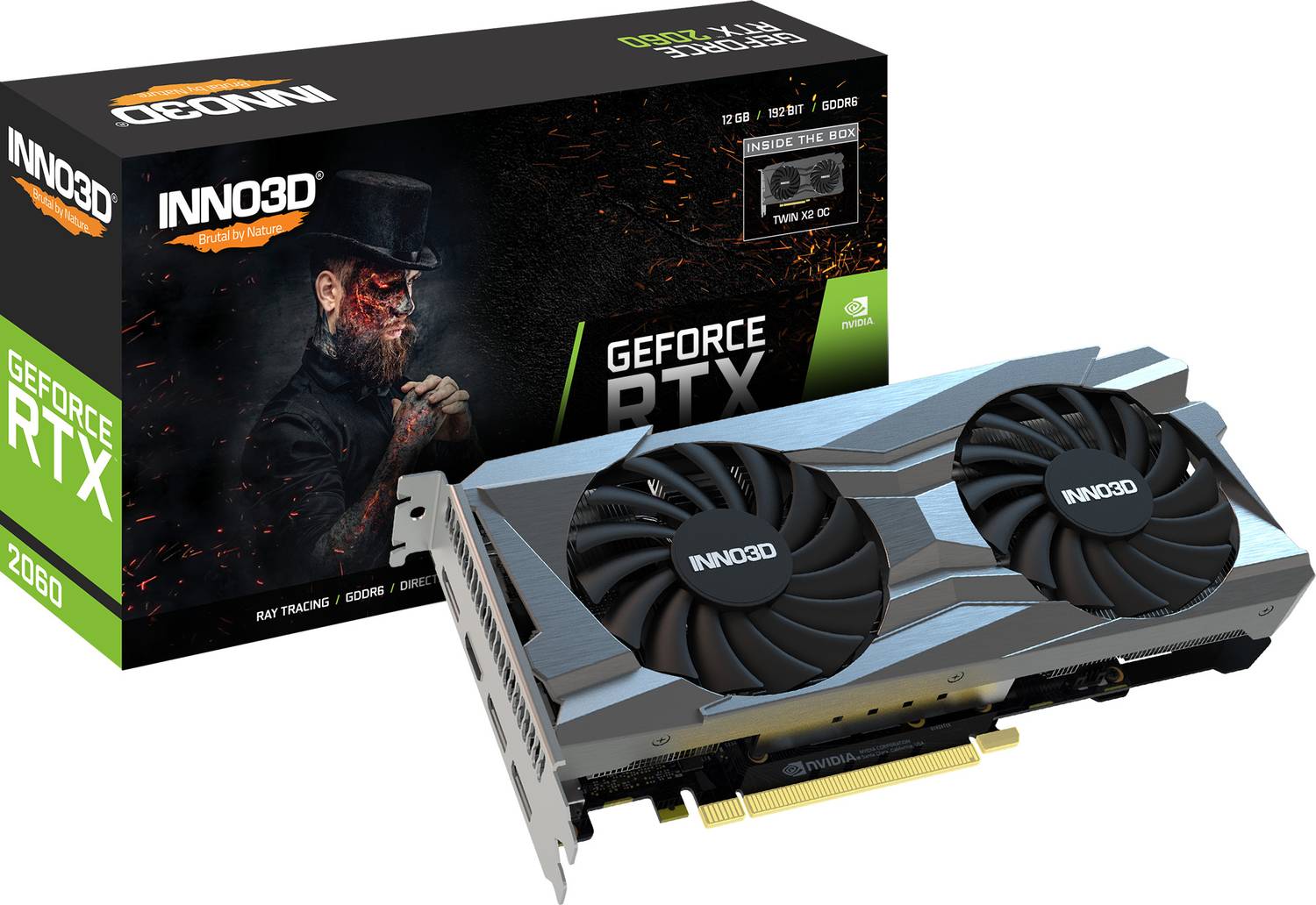 Inno3D GEFORCE RTX 2060 Twin X2 GDDR6 6 GB NVIDIA Chipset 192 bit
