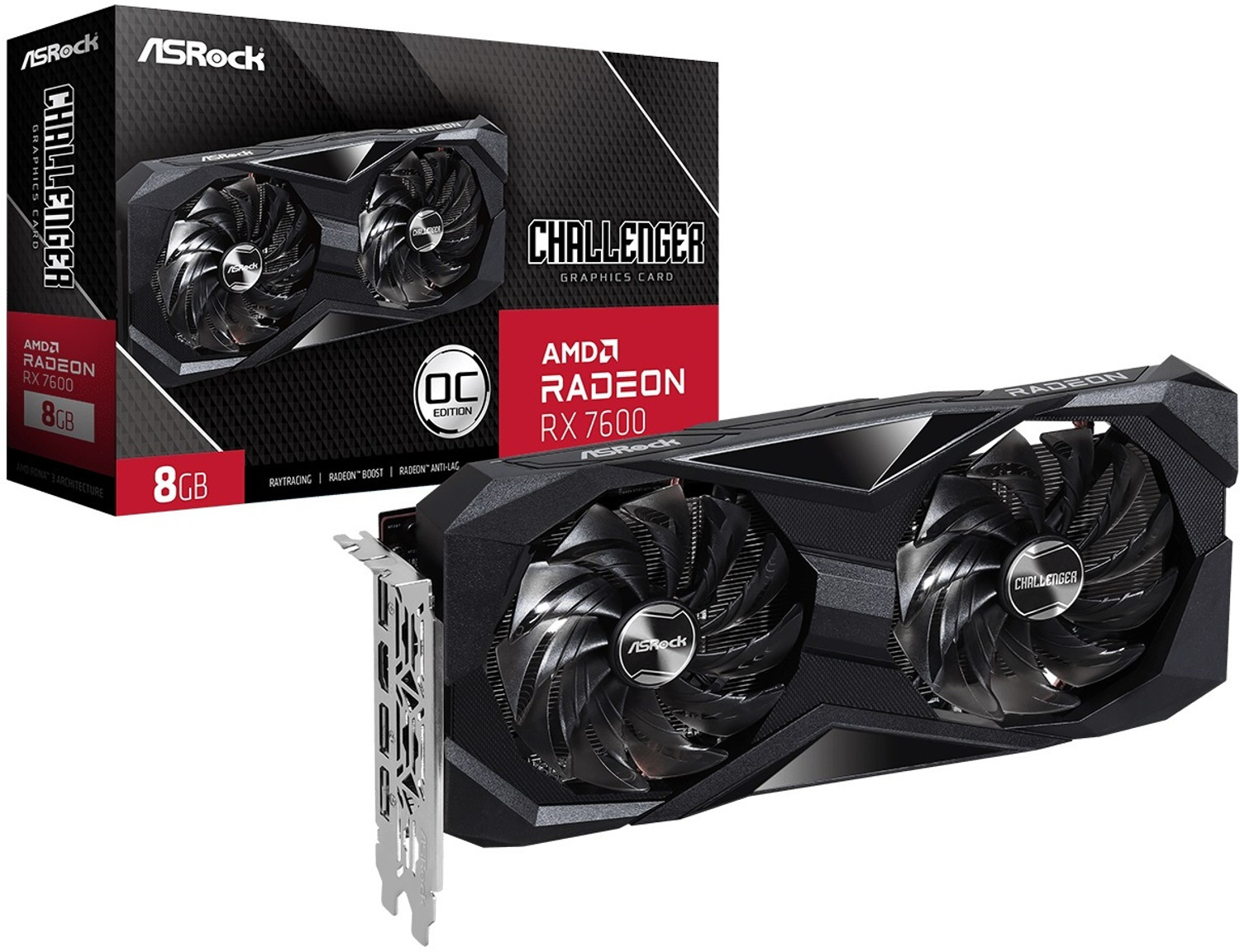 Image of ASRock RX 7600 GDDR6 8 GB AMD Radeon Chipset 128 bit 2695 MHz Graphics Card