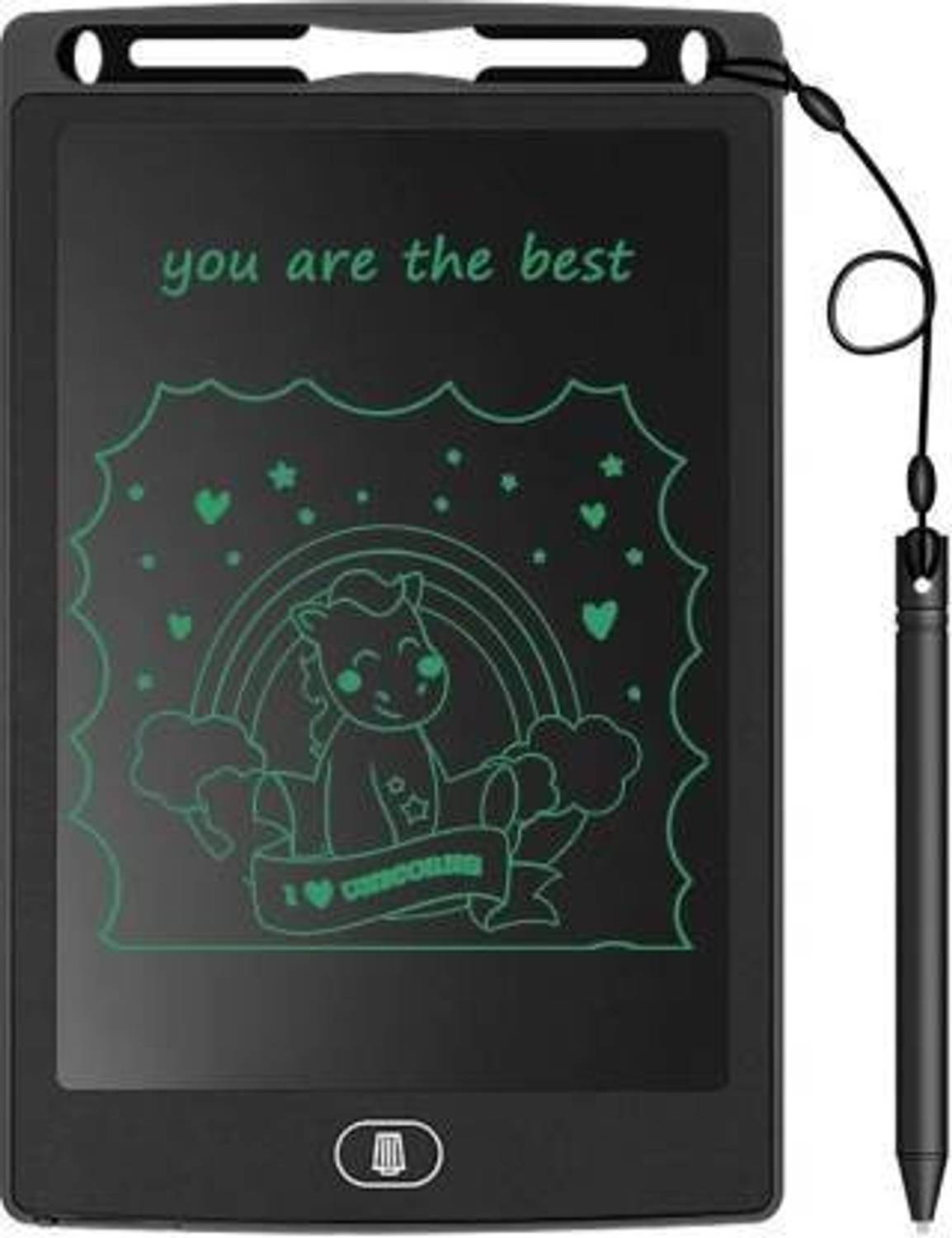 BRIJWASI ONE KEY ERASER WRITTING PAD 8.5 inch LCD Writing Pad Tablet of Environmental Protection and Drawing Board, Notepad for Kids, LCD Draft Pad Smart eWriter for Home, School and Office (Black) 7 x 9 inch Graphics Tablet Connectivity - Modem