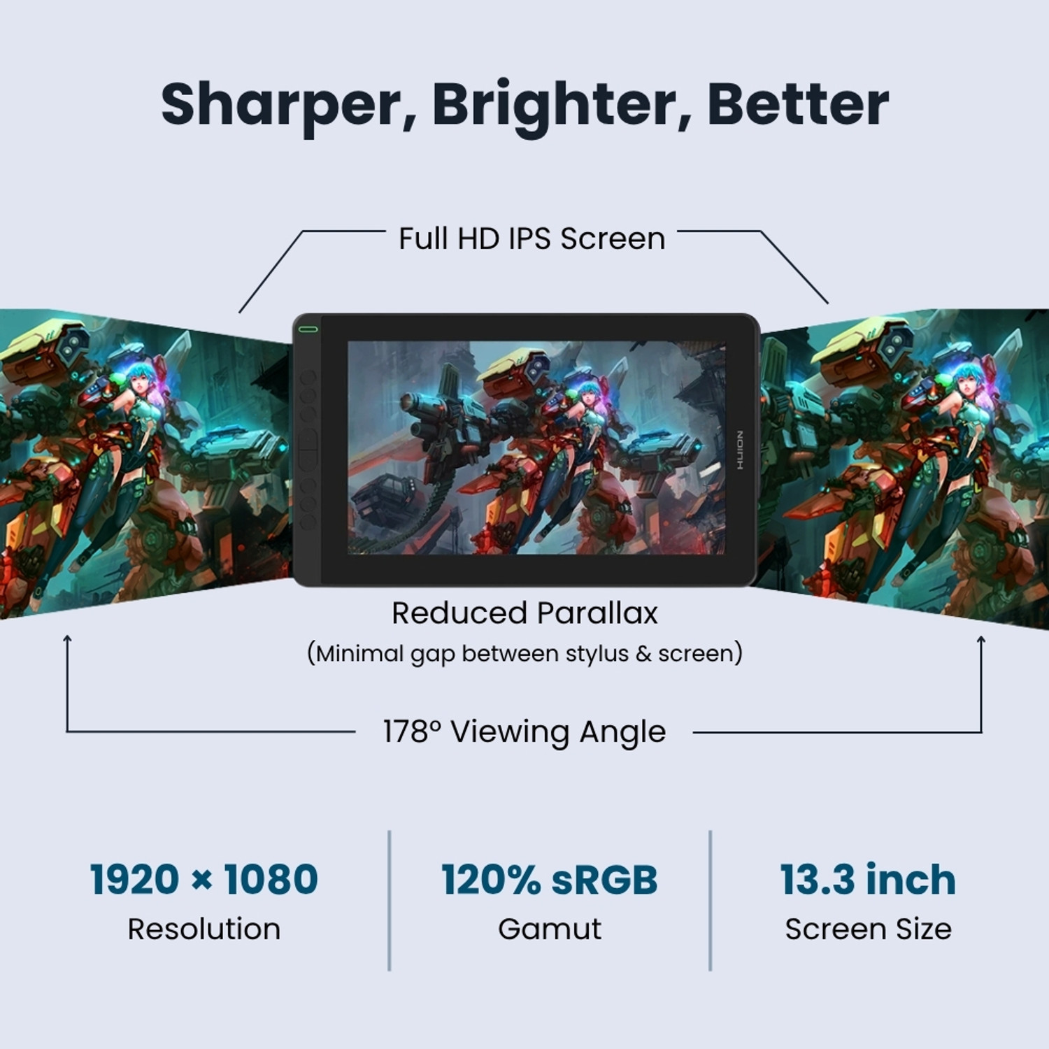 Image of HUION Kamvas 13 Pen Display Tablet, 13.3 inch, Stand, 8192 Pressure 13.3 x 8.5 inch Graphics Tablet Connectivity - USB