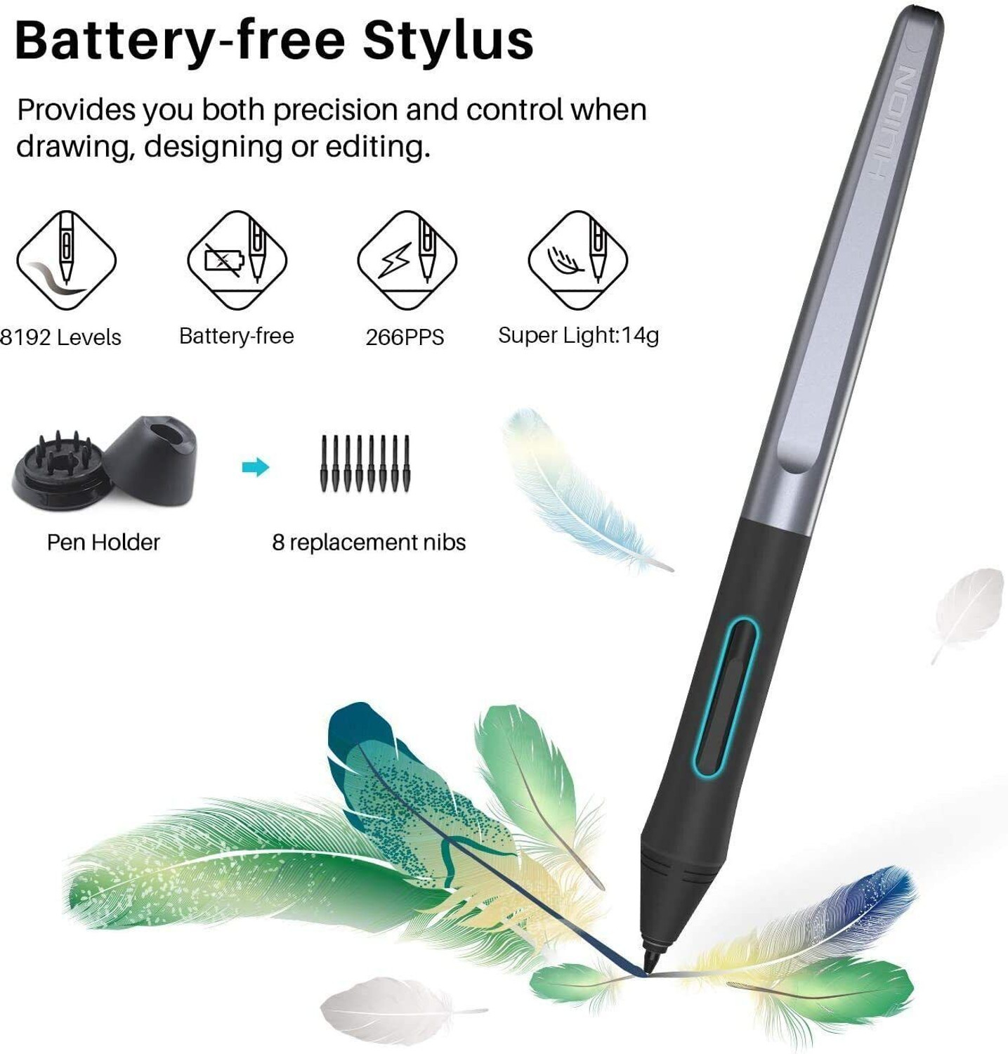 Image of HUION H640P 6.3 x 3.9 inch Graphics Tablet Connectivity - USB