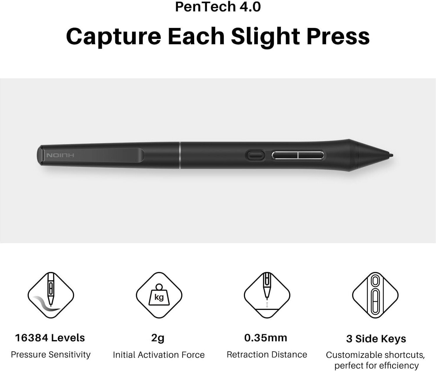 Image of HUION GS1333 Kamvas 13 (Gen3) 11.57 x 6.5 inch Graphics Tablet Connectivity - USB (Black)