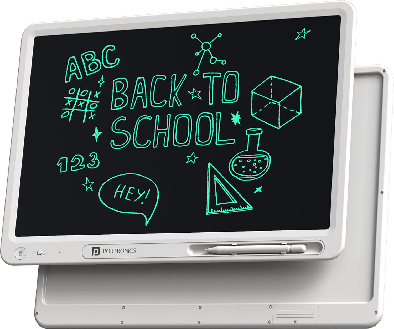 Image of Portronics Ruffpad 21 Pro , 21-Inch LCD Writing Pad with Stylus, One-Tap Erase & Smart Lock 17.5 x 13 inch Graphics Tablet Connectivity - Wireless