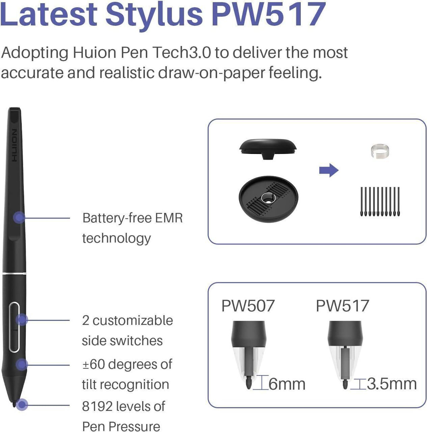 Image of HUION Kamvas 13 11.57 x 6.5 inch Graphics Tablet Connectivity - USB