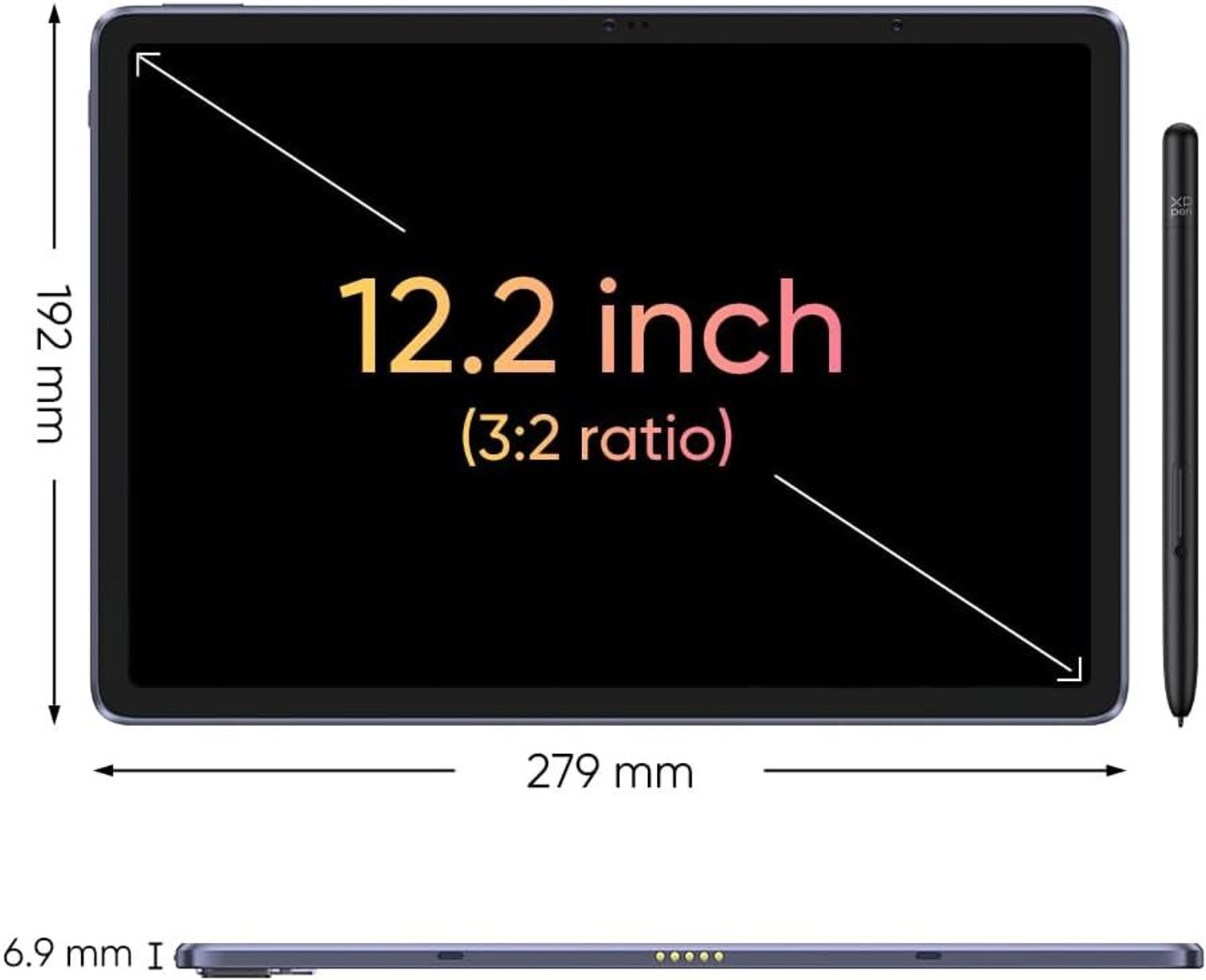 Image of XP Pen MDP XPPen Magic Drawing Pad 12.2 inch Standalone Graphic Tablet (8 GB /256 GB, Black) 10.15 x 6.77 inch Graphics Tablet Connectivity - Bluetooth