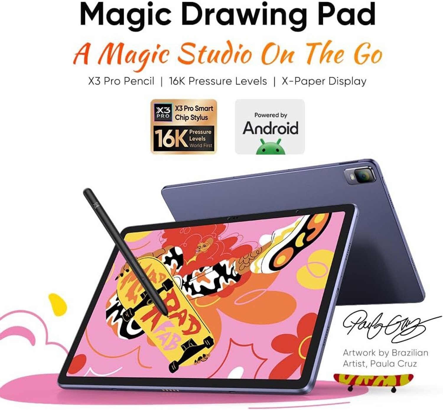 Image of XP Pen MDP XPPen Magic Drawing Pad 12.2 inch Standalone Graphic Tablet (8 GB /256 GB, Black) 10.15 x 6.77 inch Graphics Tablet Connectivity - Bluetooth