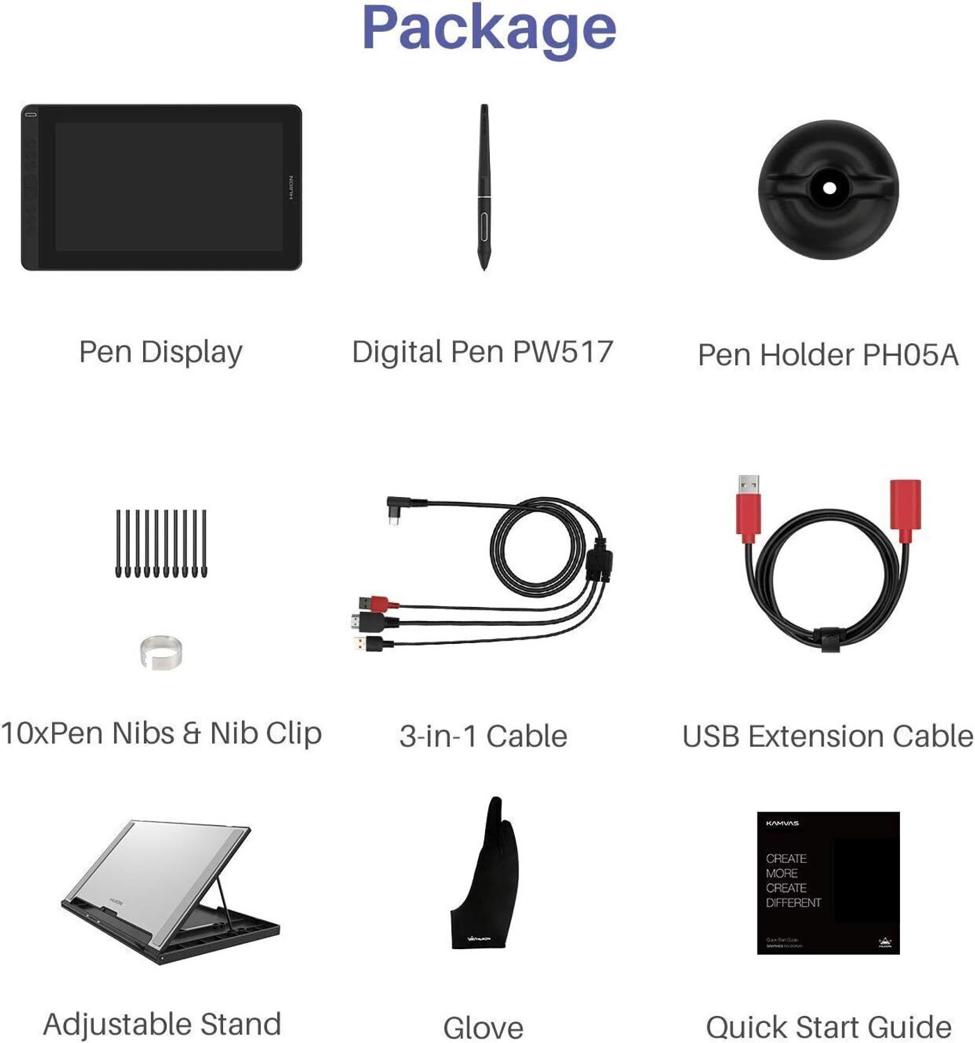 Image of HUION Kamvas 13 11.57 x 6.5 inch Graphics Tablet Connectivity - USB