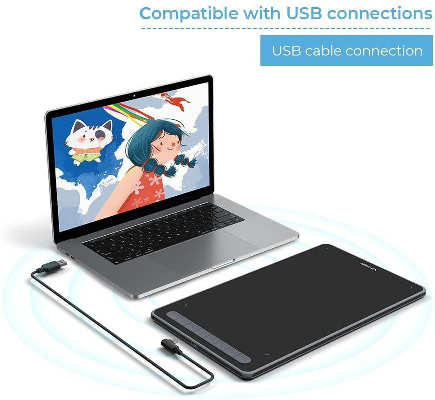 Image of XP Pen Deco L Graphic Tablet 10 x 6 inch (Black, Connectivity - USB) 10 x 6 inch Graphics Tablet Connectivity - USB