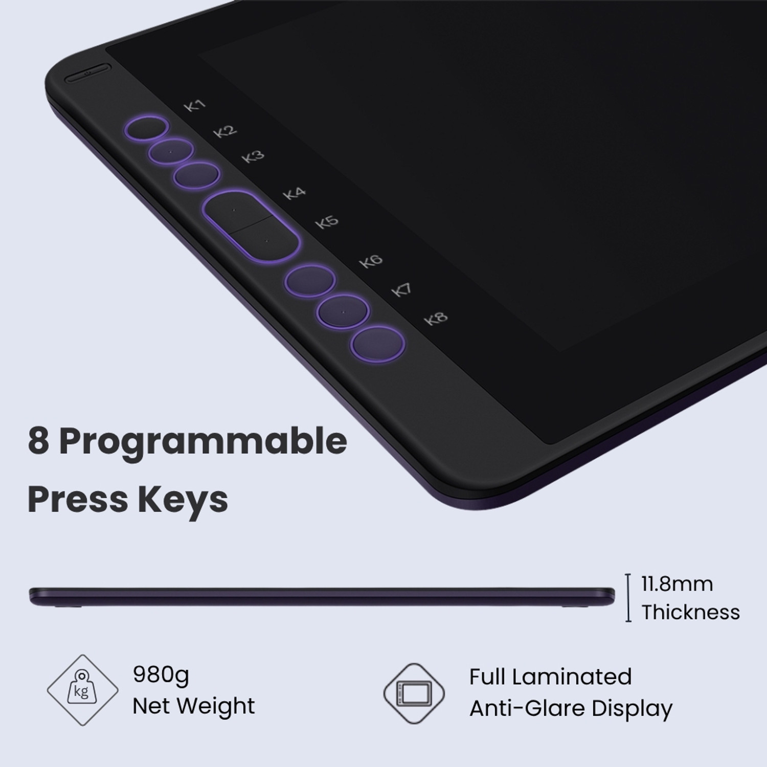 Image of HUION Kamvas 13 Pen Display Tablet, 13.3 inch, Stand, 8192 Pressure 13.3 x 8.5 inch Graphics Tablet Connectivity - USB