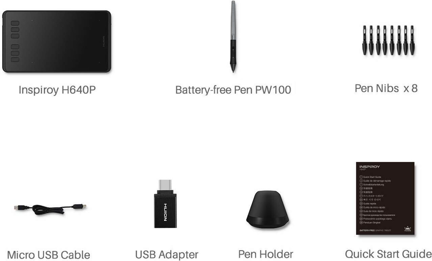 Image of HUION H640P 6.3 x 3.9 inch Graphics Tablet Connectivity - USB