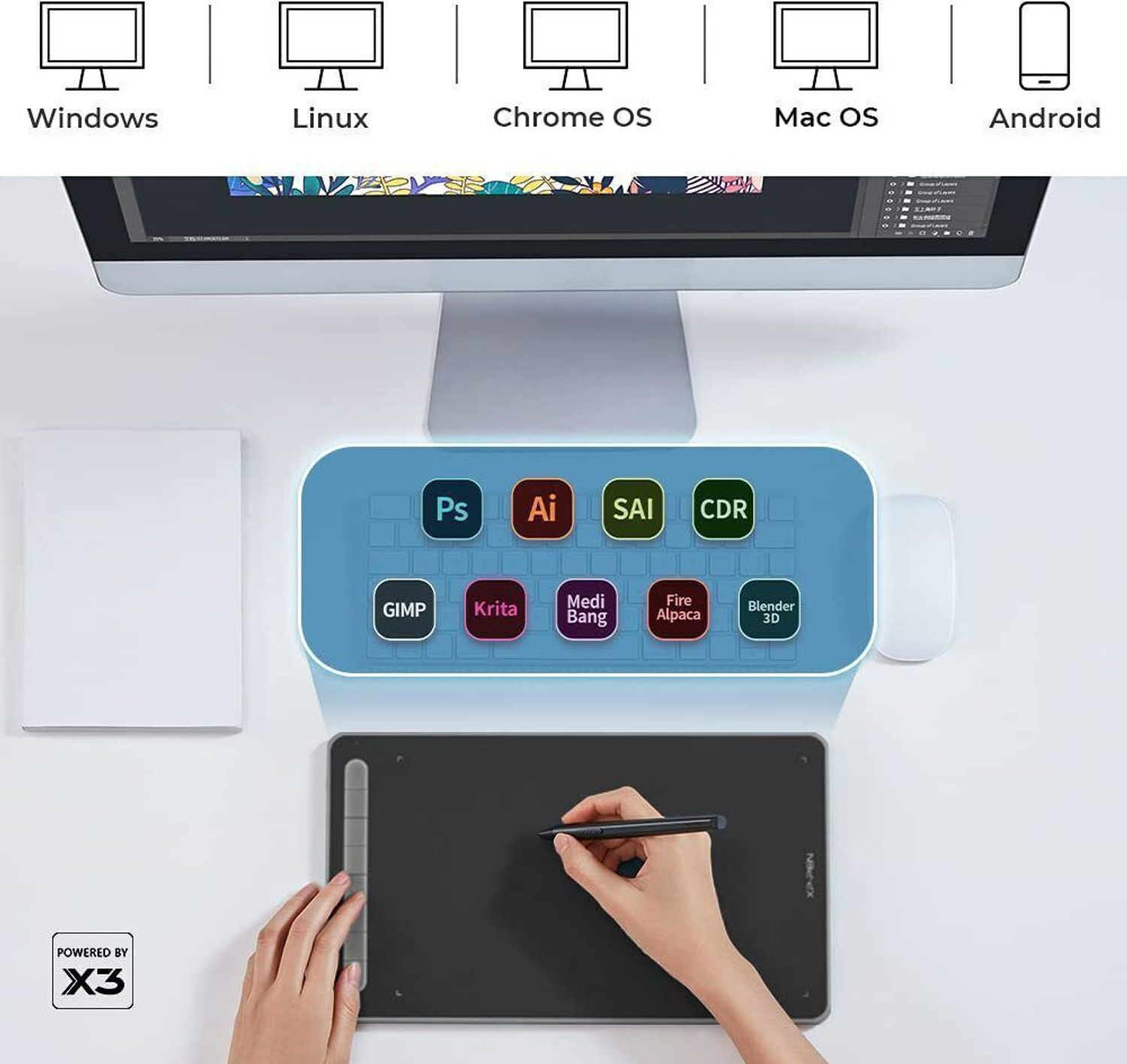 Image of XP Pen Deco L Graphic Tablet 10 x 6 inch (Black, Connectivity - USB) 10 x 6 inch Graphics Tablet Connectivity - USB