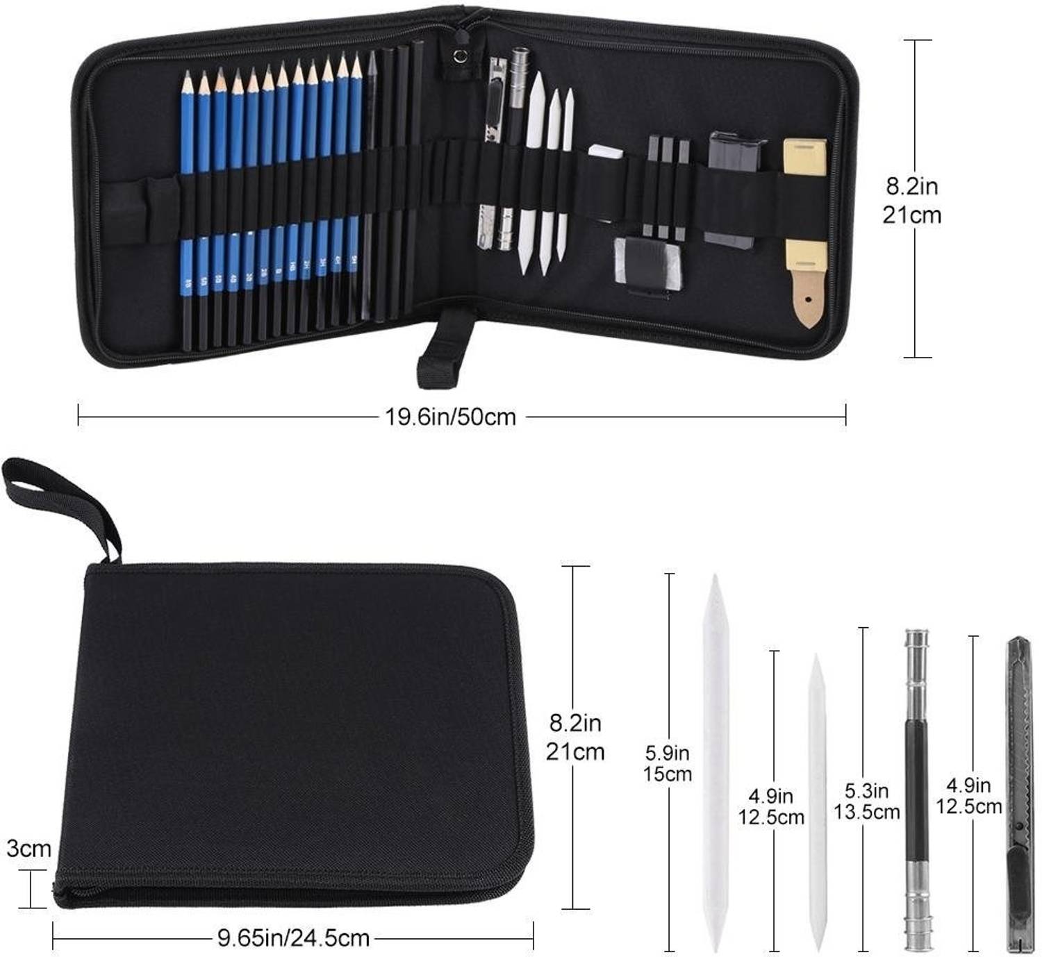 PEACORA 33-Piece Sketch Pencil Kit - Image 2