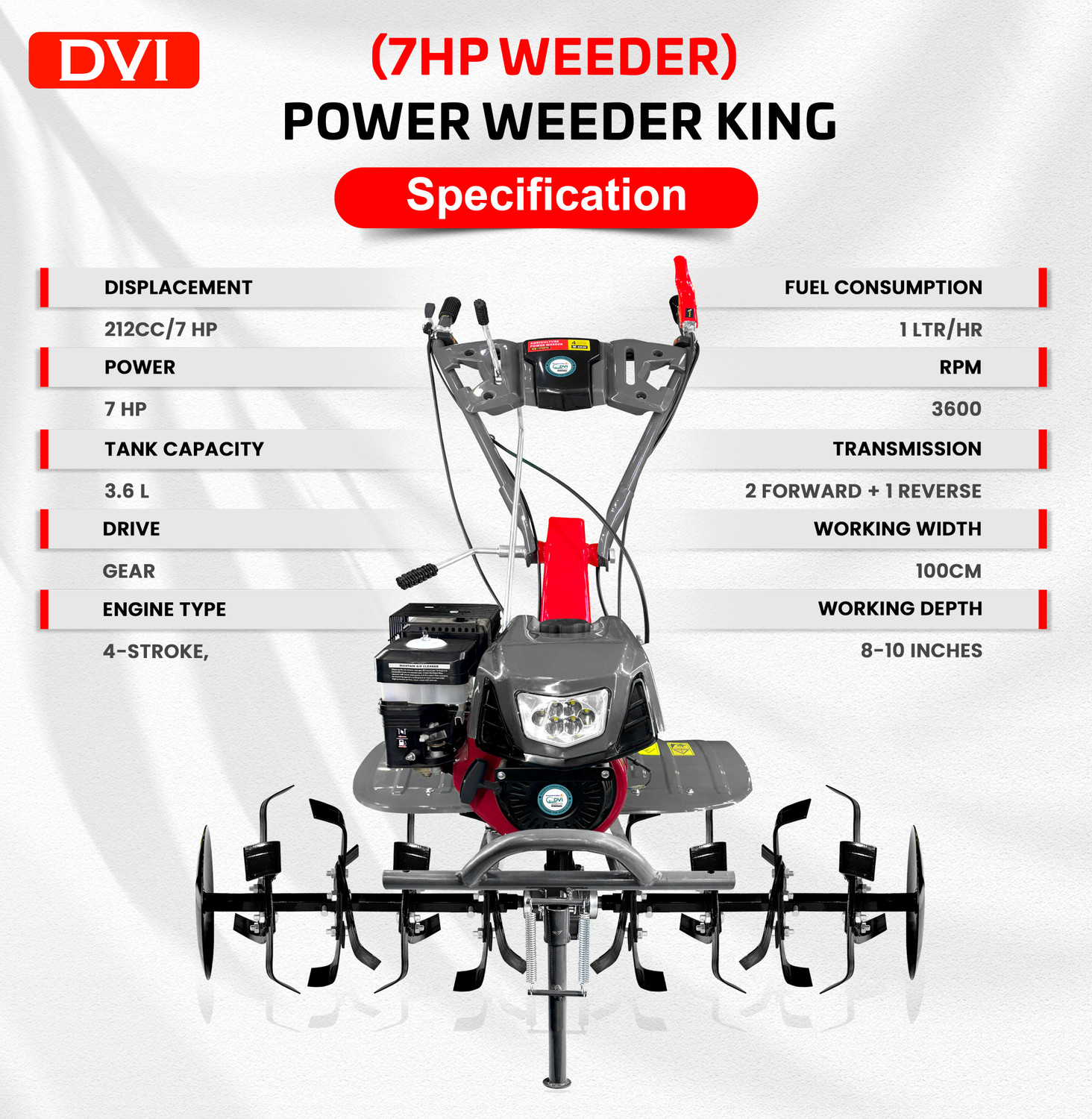 Image of DVI 4 Stroke Light Weeder Work in Day /Night With Petrol Engine With Ridger Att. Fuel Grass Trimmer