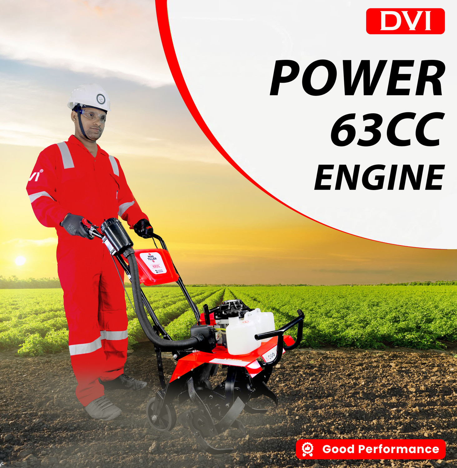 Image of DVI 63CC MINI POWER TILLER /CULTIVATOR FOR WEEDING IN FARMS AND AGRICULTURE Fuel Grass Trimmer