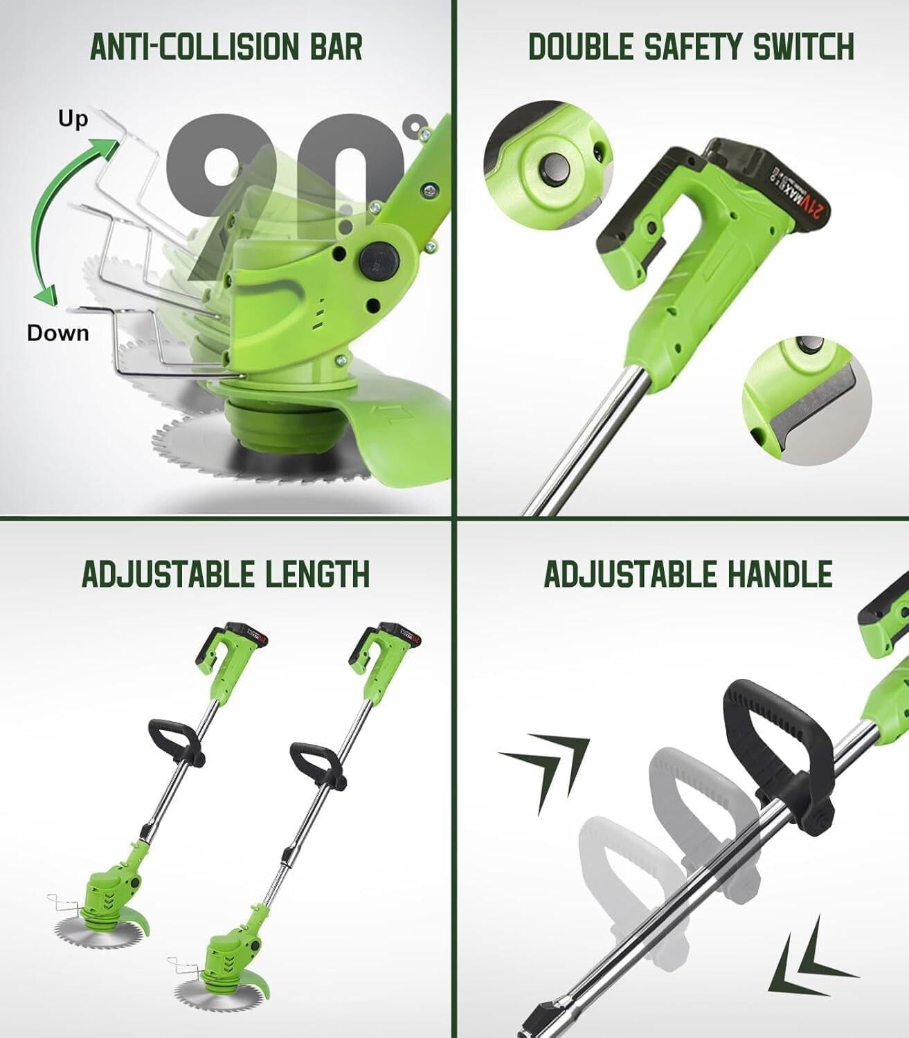 Image of Tazomi Electric Grass Cutter Machine for Garden, Lawn Mower & Weed Trimmer Electric Grass Cutter Machine for Garden, Lawn Mower & Weed Trimmer Battery & AC Adapter Push Lawn Mower
