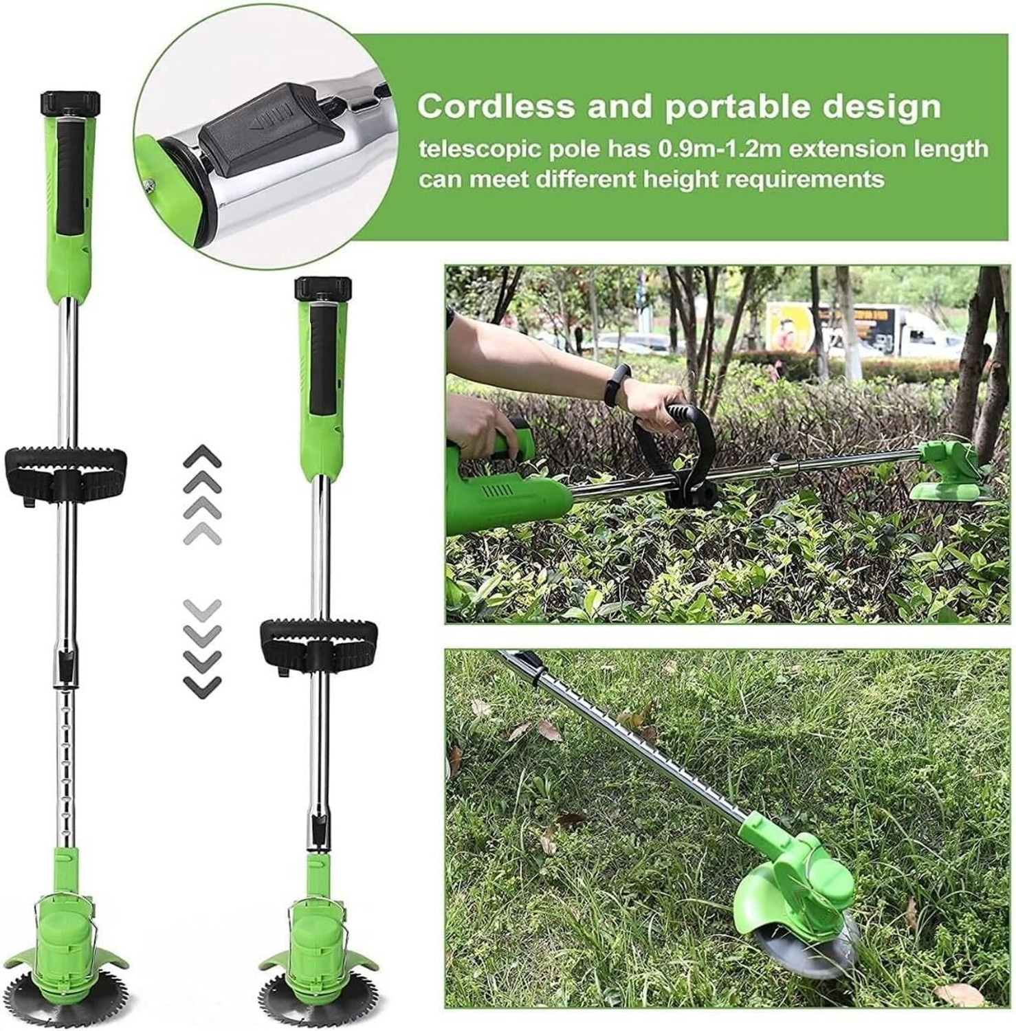 Image of Tazomi Electric Grass Cutter Machine for Garden, Lawn Mower & Weed Trimmer Electric Grass Cutter Machine for Garden, Lawn Mower & Weed Trimmer Battery & AC Adapter Push Lawn Mower