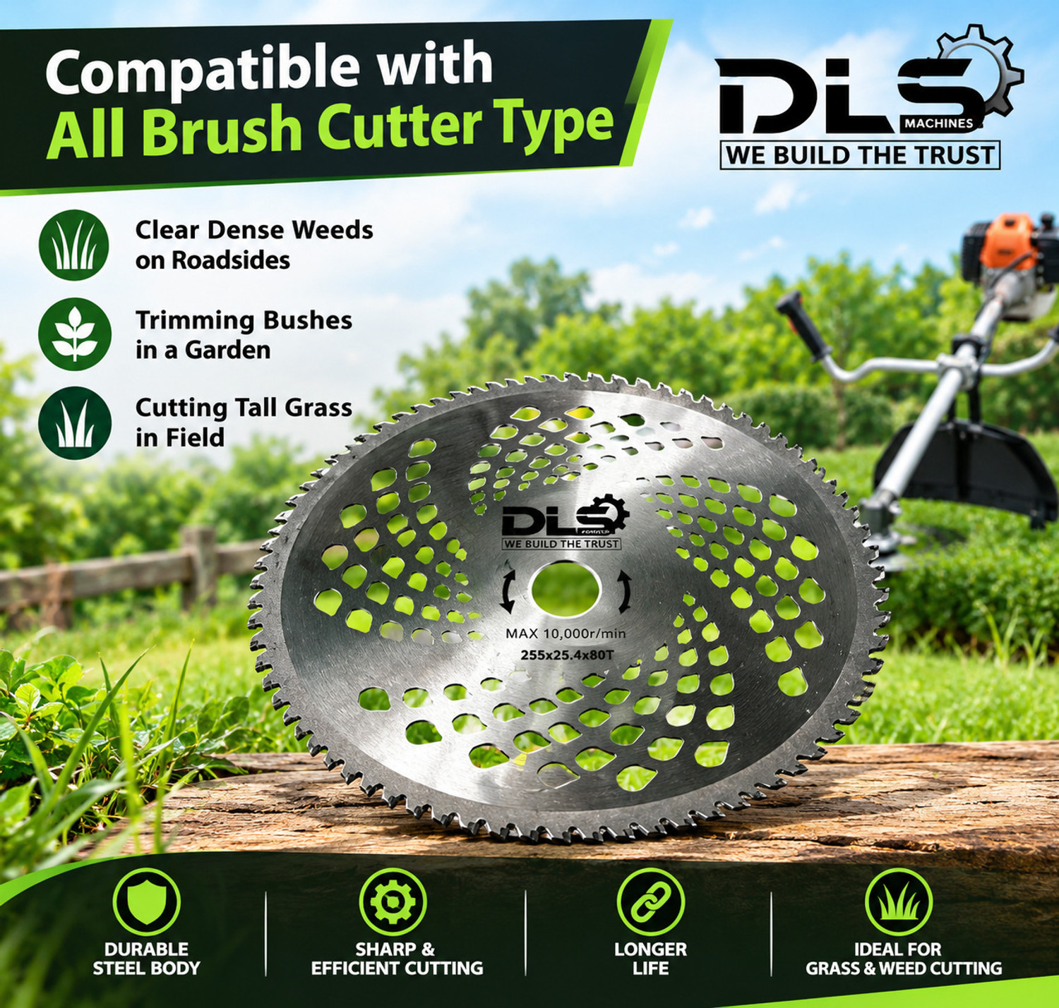 Image of DLS 80 Teeth TCT Blade For Brush Cutter /Crop Cutter Attachment Corded Grass Trimmer