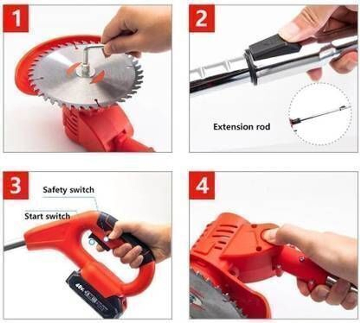 Image of Tazomi Grass Cutter Stringless Weed Eater,3 Types Blades (48v*2) Batteries Cordless Cordless Grass Trimmer