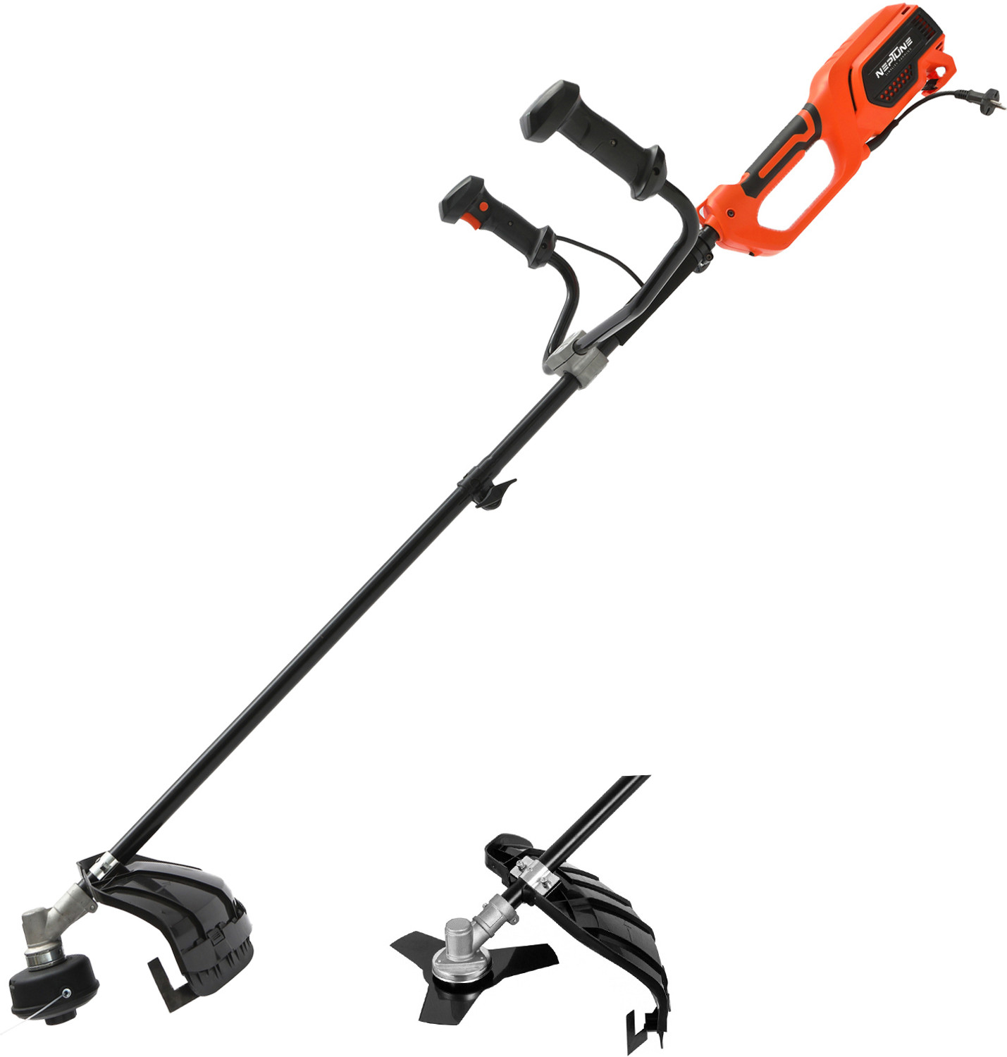 Image of Neptune BC-1800E 2 in 1 Corded Electric Portable Brush Cutter 1800W, 7500RPM 2Type Blade Corded Grass Trimmer