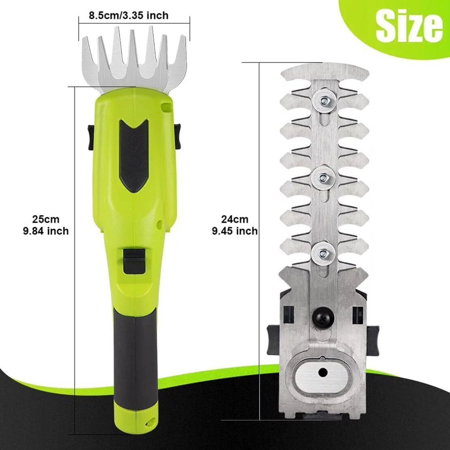Image of Tazomi 2-in-1 Grass and Plant Cutter| Hand Held Grass Hedge Trimmer Cordless Powered Cordless Grass Trimmer
