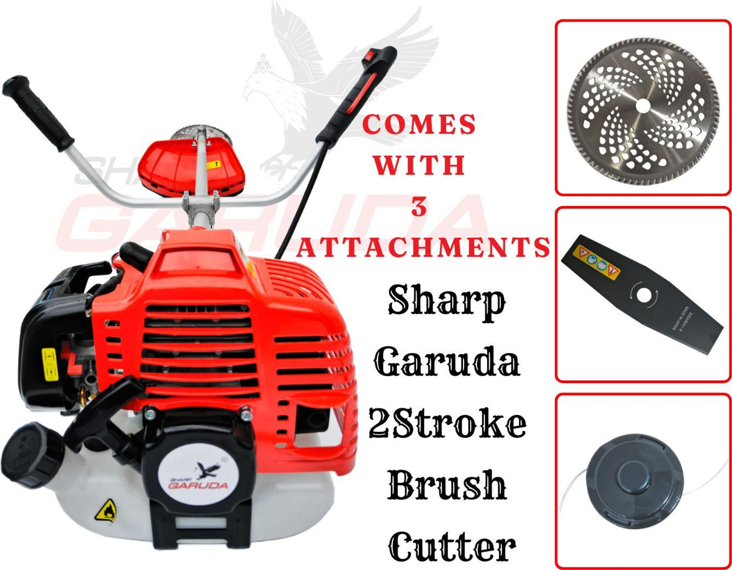 Image of Sharp Garuda Brush Cutter Machine|43CC 2Stroke Sidepack|Shoulder type Crop Cutter Machine Fuel Grass Trimmer