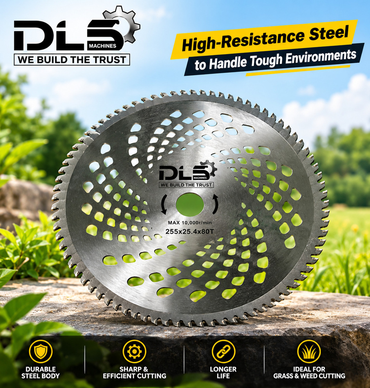 Image of DLS 80 Teeth TCT Blade For Brush Cutter /Crop Cutter Attachment Corded Grass Trimmer