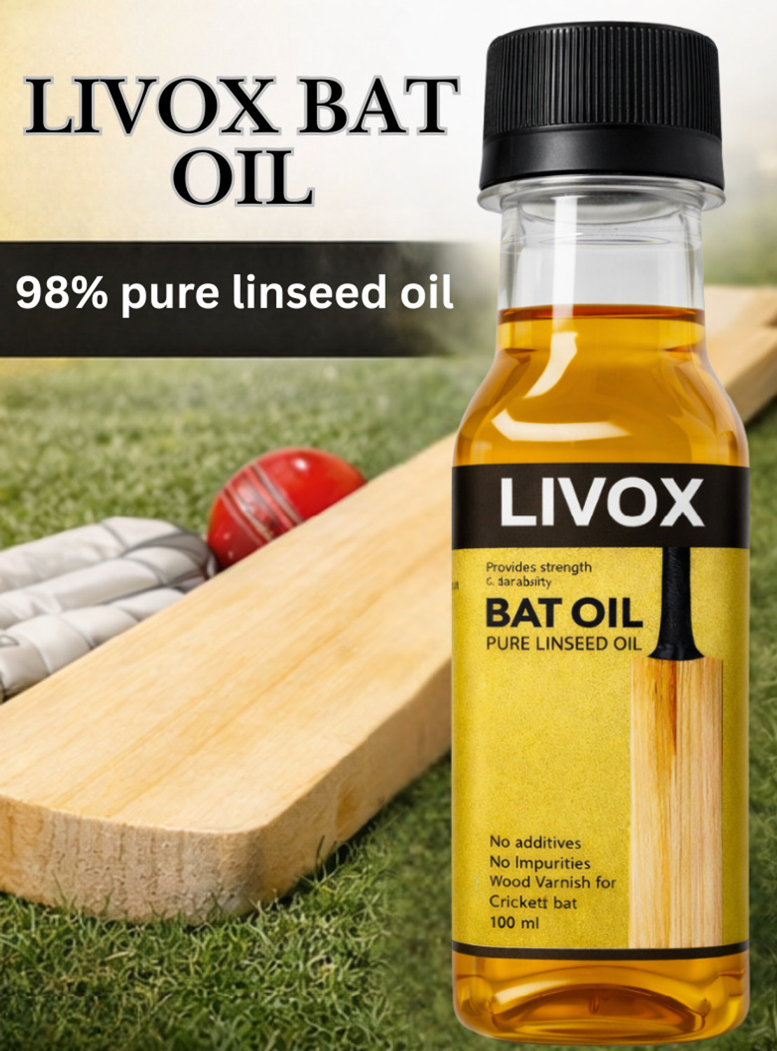 Image of LIVOX Cricket Bat Care Combo (Hammer + Wooden Cone + Bat Oil) Tacky Touch