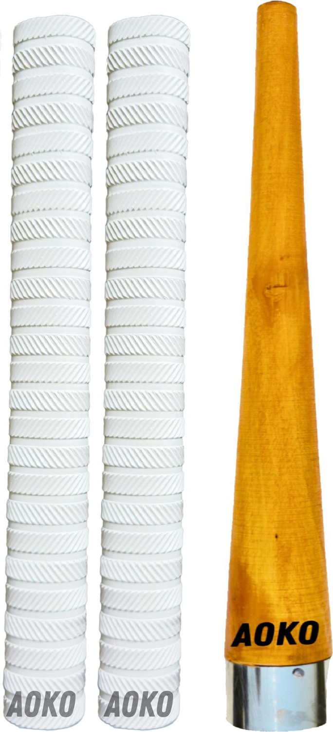 Image of AOKO Plain White Grips for Better Shock 1 Grip Cone for Cricket Bat Handle Ultra Tacky
