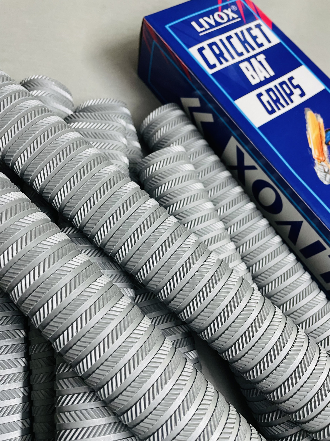 Image of LIVOX First Quality Ring Texture Cricket Bat Grips for Very Good Comfort And One Cone Ultra Tacky