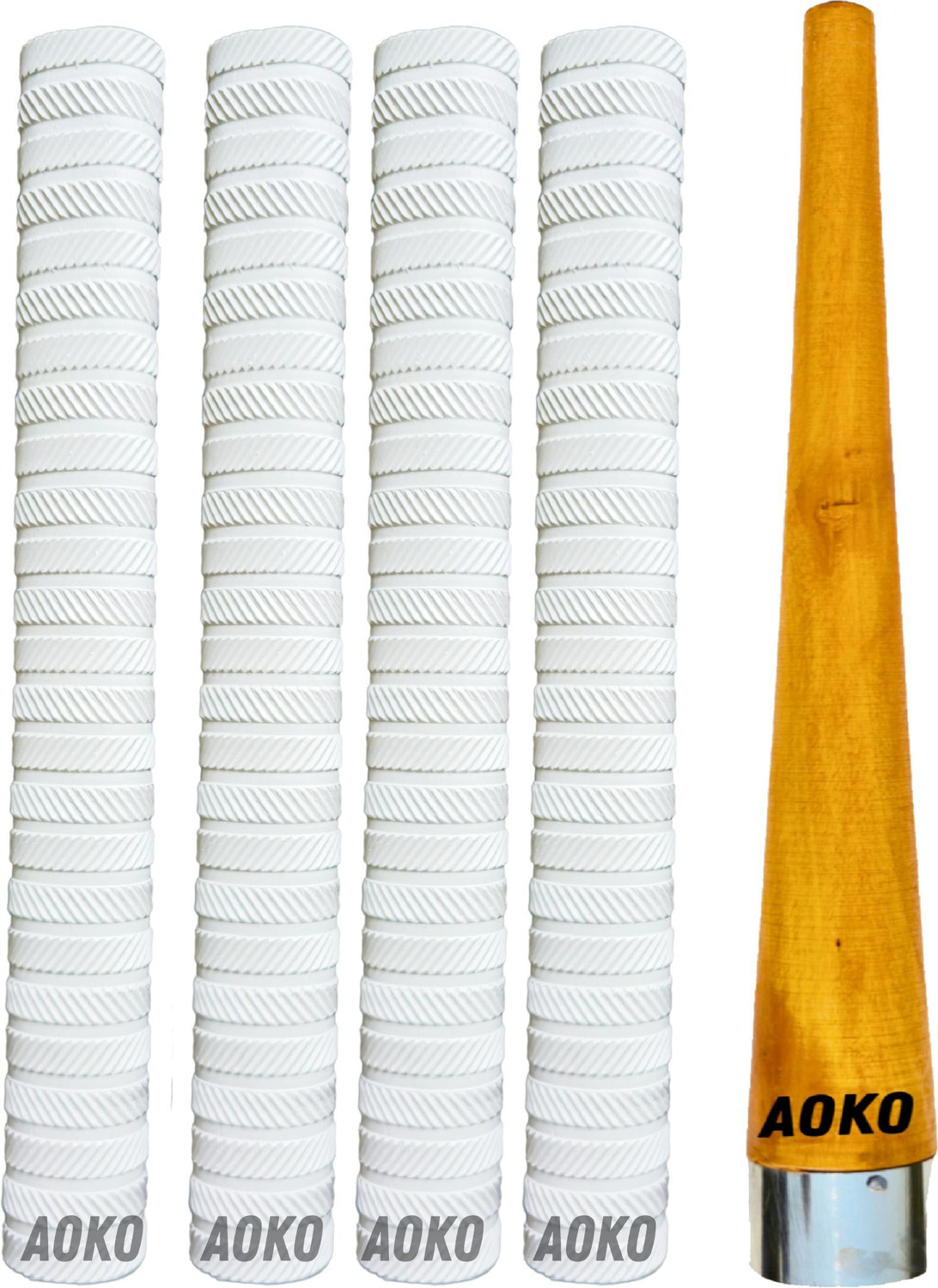 Image of AOKO Plain White Grips for Better Shock 1 Grip Cone for Cricket Bat Handle Ultra Tacky