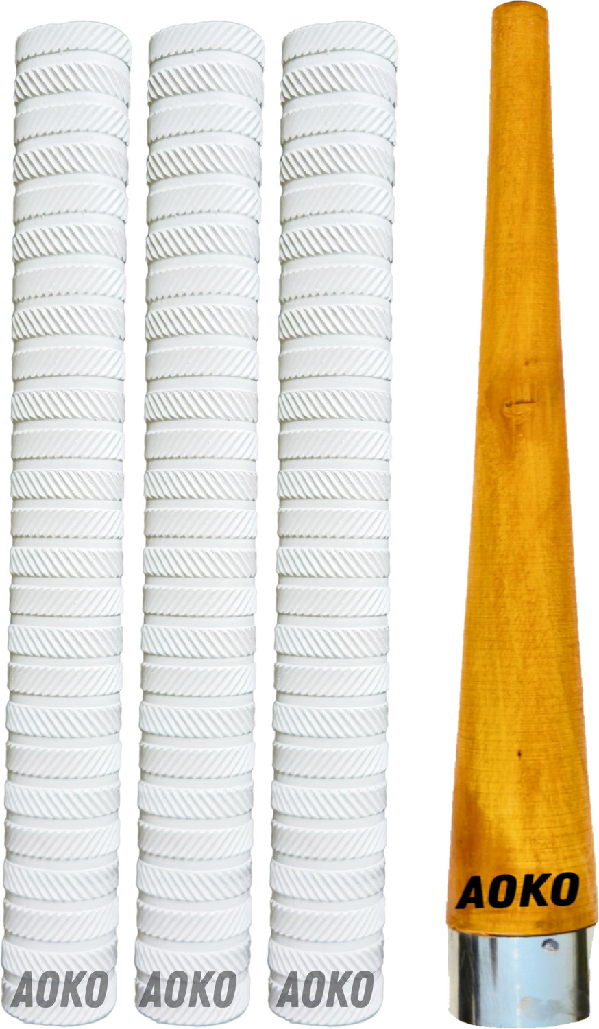 Image of AOKO Plain White Grips for Better Shock 1 Grip Cone for Cricket Bat Handle Ultra Tacky