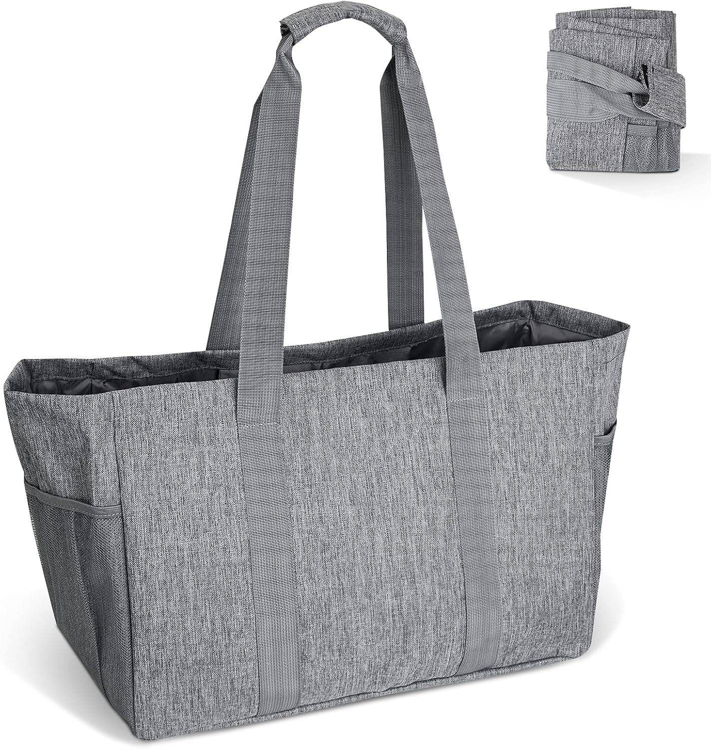 BlackBoxes Reusable Foldable Tote Grocery Bag with Reinforced Handles & Pockets (Pack of 1) Grocery Bag