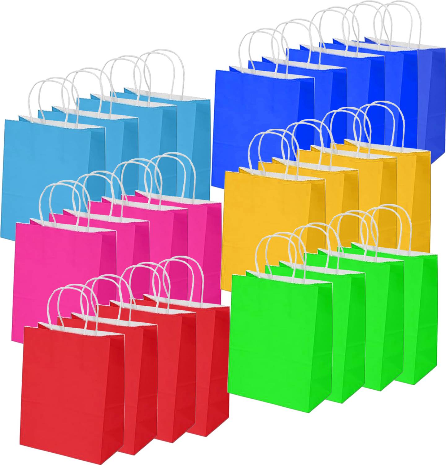 Aakriti Kraft Paper Gift Bags with Handle for Birthdays, Weddings, and Return Gifts Bags Pack of 25 Grocery Bags