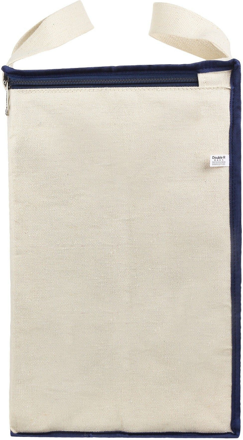 Image of DOUBLE R BAGS Canvas Cotton Handles Multipurpose Storage Organizer and Covers Zip Bag Pack of 2 Grocery Bags