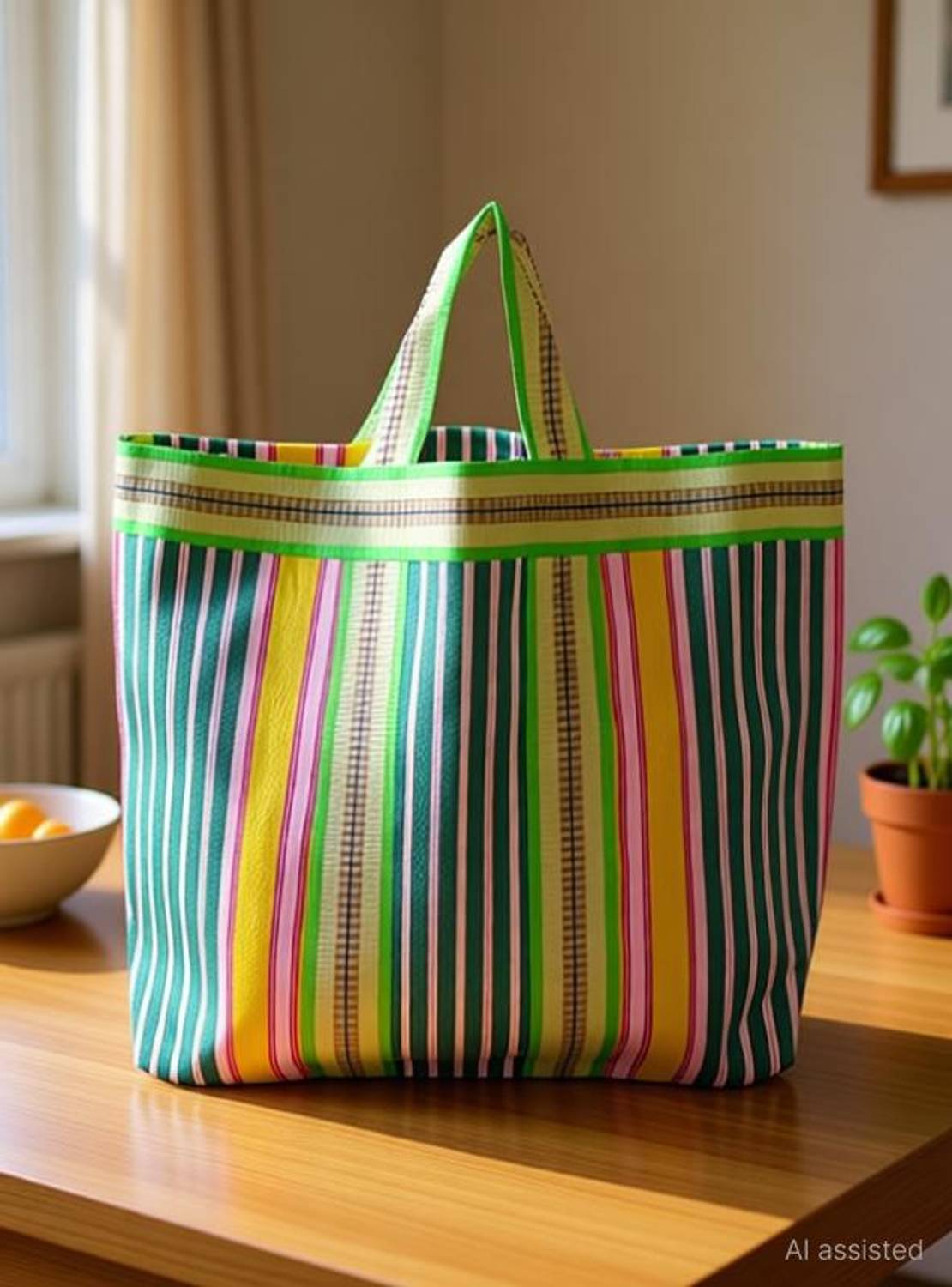 Bag2basic Medium Nylon Shopping Bag Grocery Bag