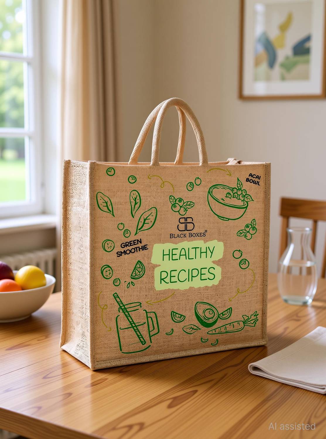 BlackBoxes Big Eco Cotton Jute Shopping Bags for Carry Milk Grocery fruits Grocery Bag